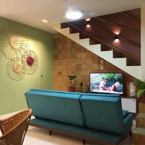Sala integrada da casa em Imbassaí