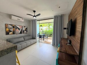 Apartamento com 1 quarto e deck