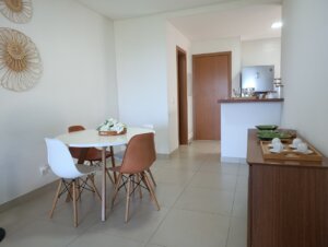 Sala de estar do apartamento de 79,29 m² no Residencial Oahu